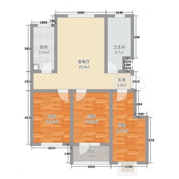 臨淄淄江花園北五區(qū)電梯新房毛坯四樓3室1廳1衛(wèi) 110.35平米